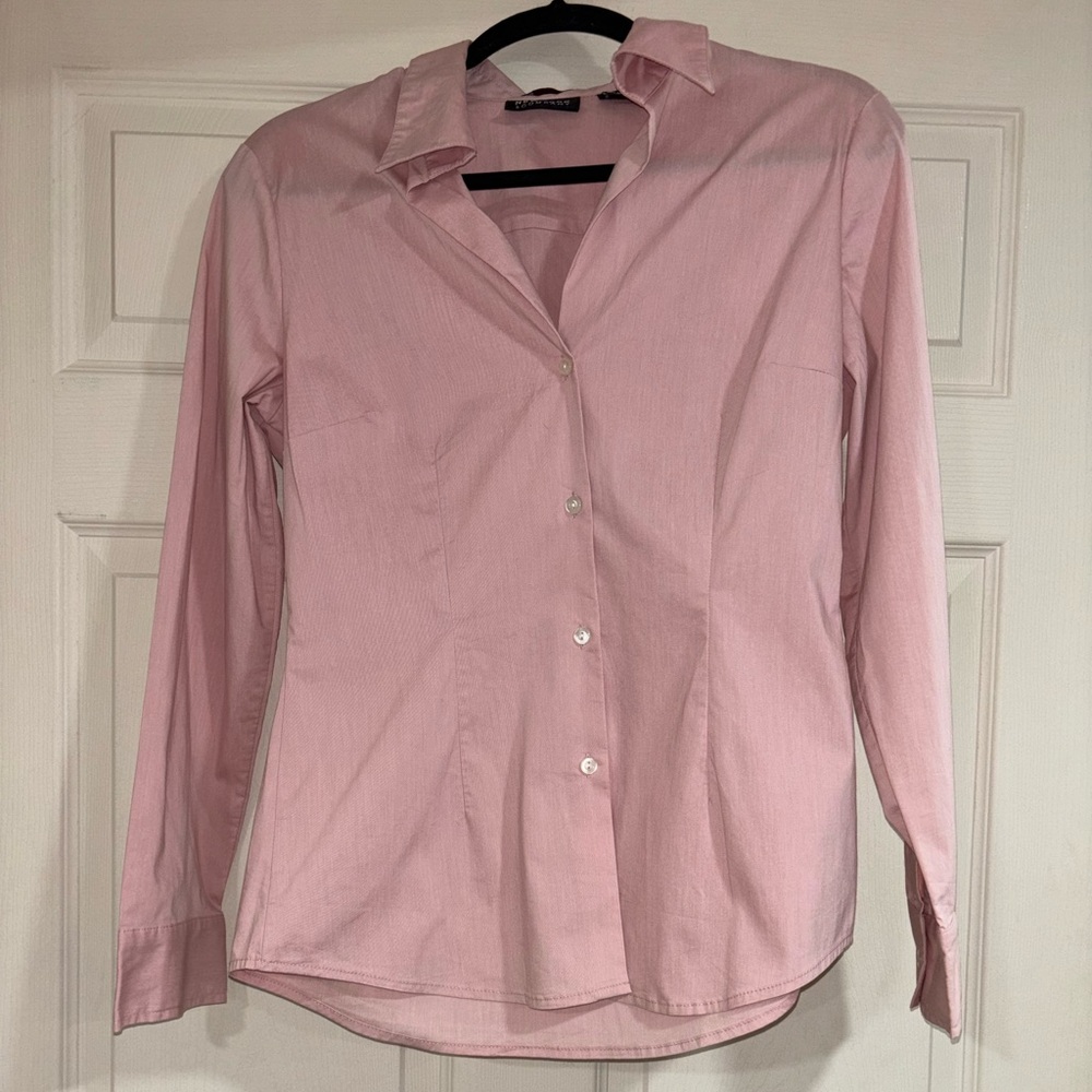 Women’s New York & Company Pink Button Down Shirt
